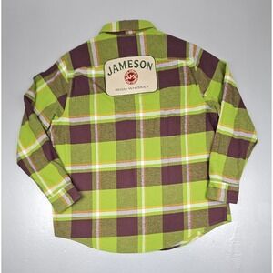 Angry Minnow Flannel Co Button Up Shirt  Mens 2XL‎ Green Plaid Jameson Whiskey